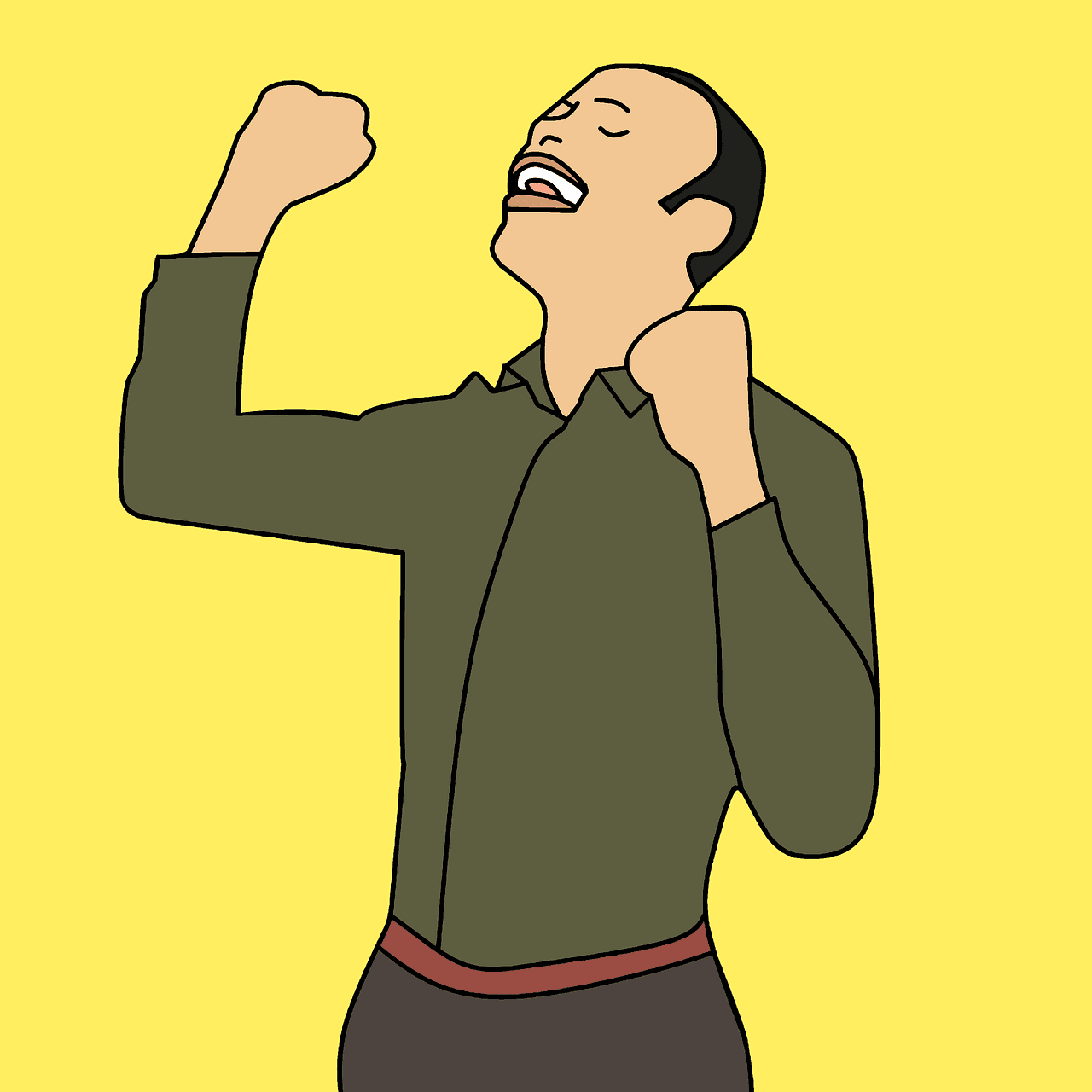 Guy celebrating success!