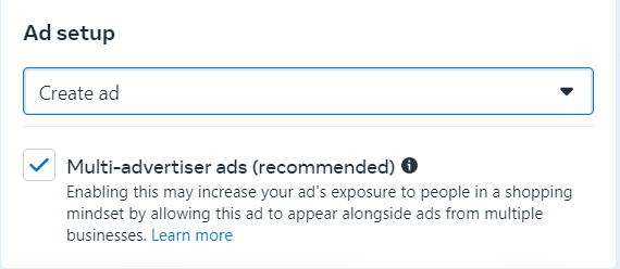 Val av Ad setup på facebook