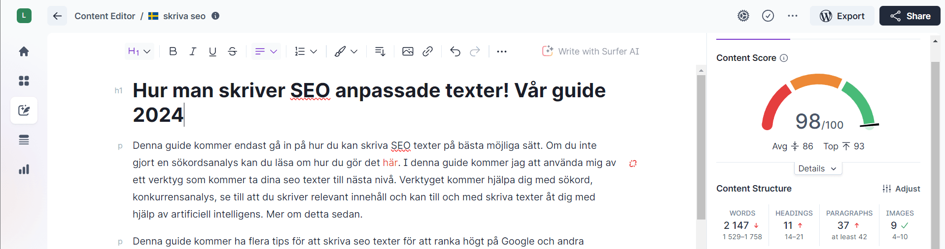 bild på Hur man skriver SEO anpassade texter! vår guide 2024
